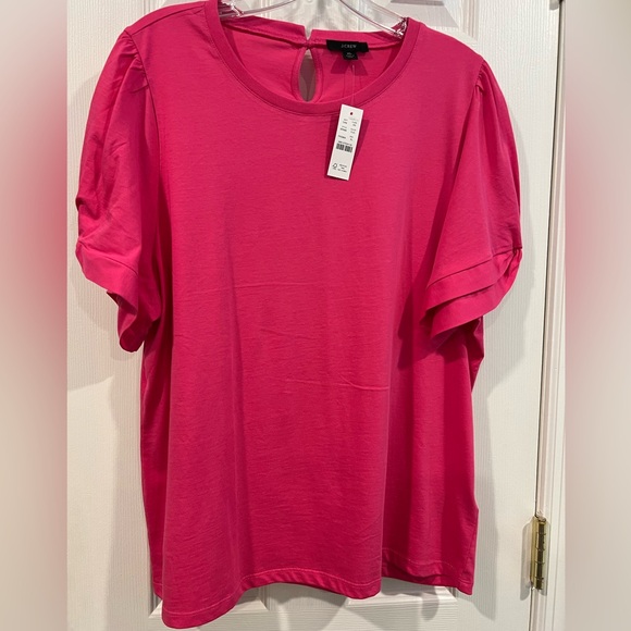 NWT JCrew Short Sleeve Puff sleeve tshirt - Picture 1 of 3